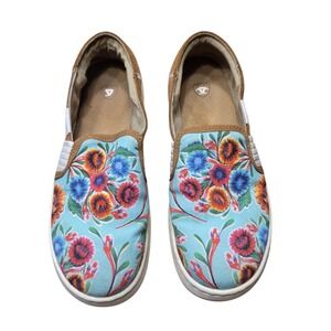 Ariat Floral Slip-On Flats in Light Blue with Multicolor Flower Print